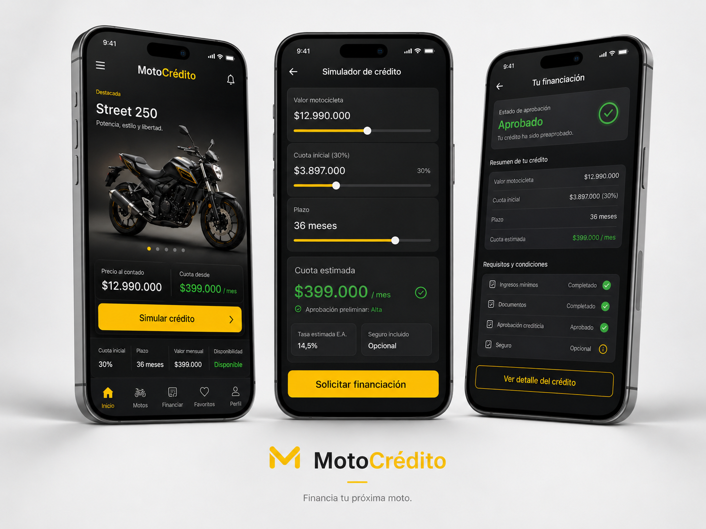 Plataforma digital MotoCrédito para explorar motocicletas y financiación